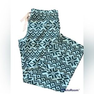 PINK Victoria’s Secret pajama casual pants green Aztec lounge thin size large